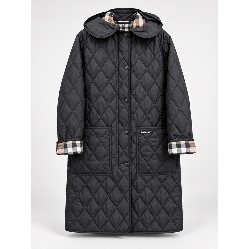 Burberry Diamond-Quilted Hooded Coat XL - Picture 2 of 8